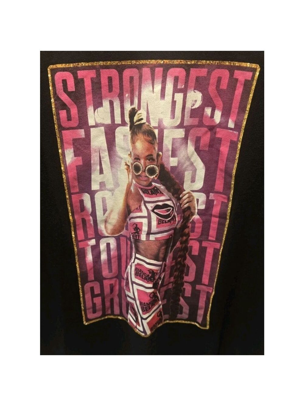 Bianca Belair EST of WWE Strongest Fastest Great T-Shirt M - Picture 2 of 5